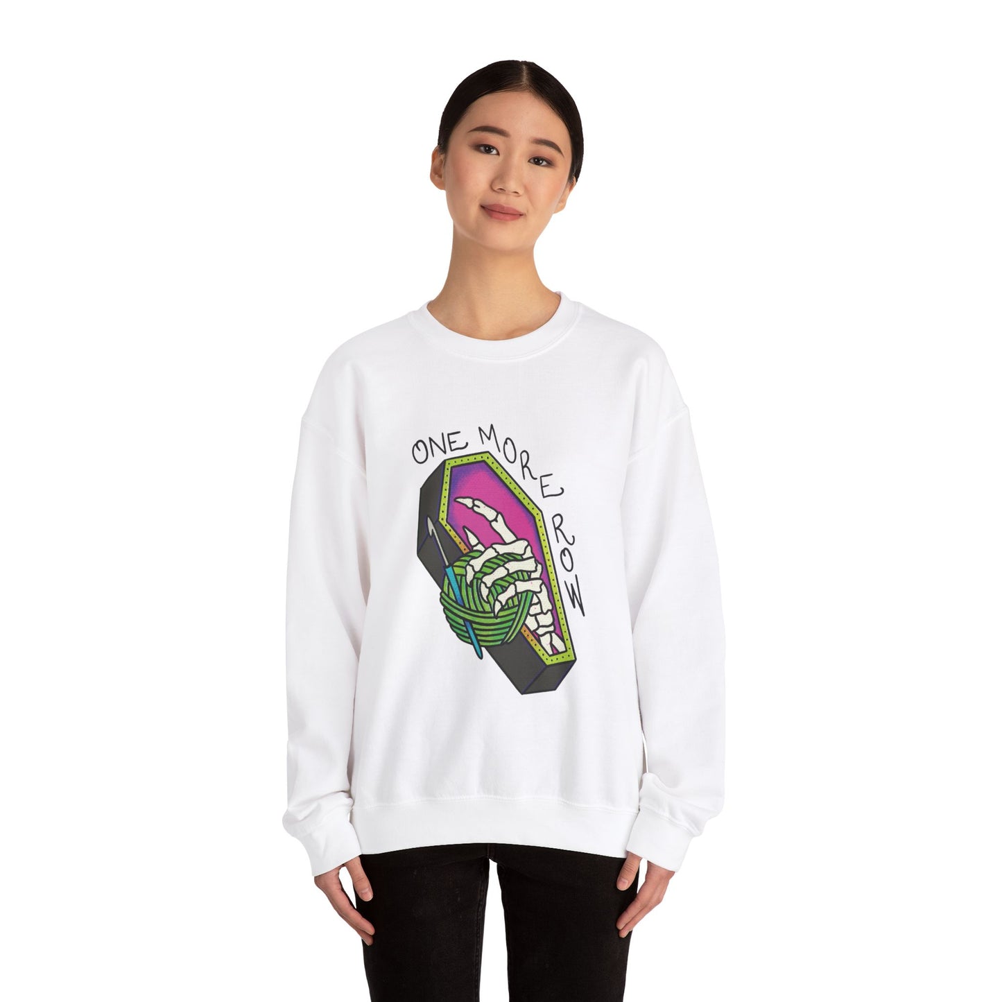 One More Row Crewneck | Cozy Sweatshirt for Yarn Lovers