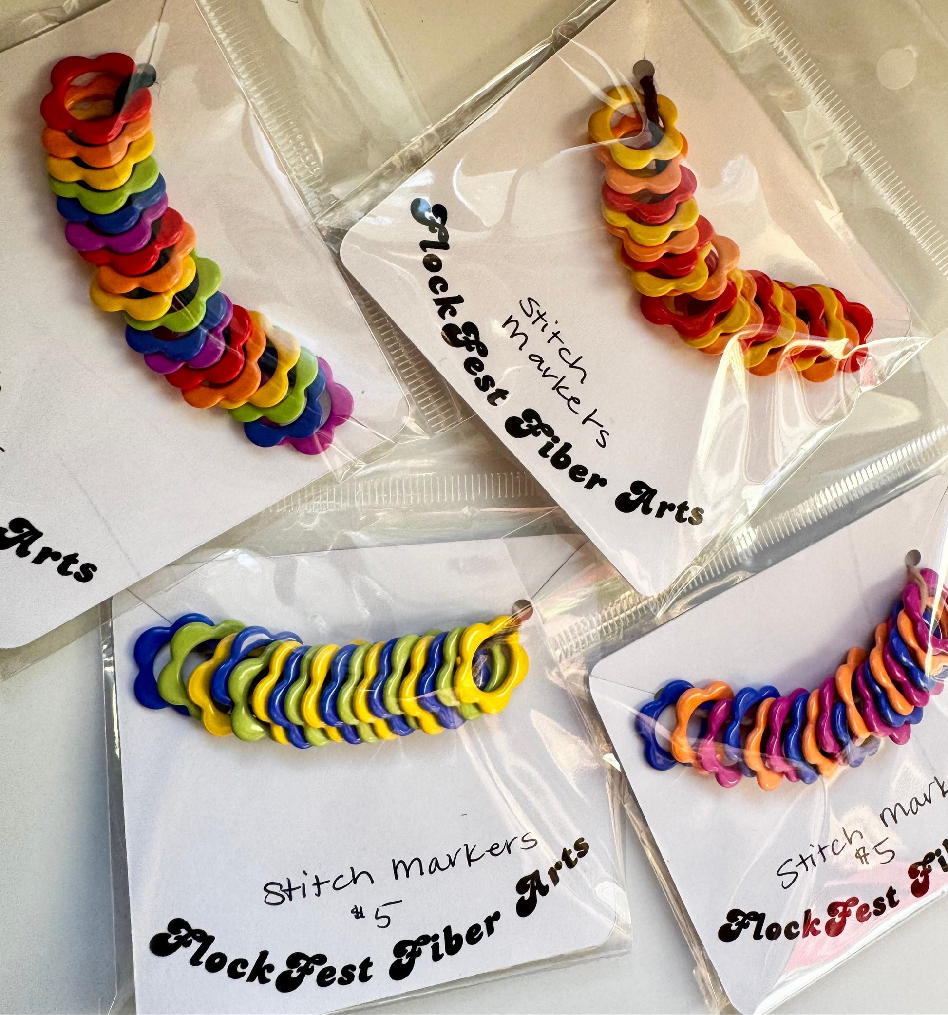 Flower Stitch Markers | Enamel Knitting Markers Set of 18