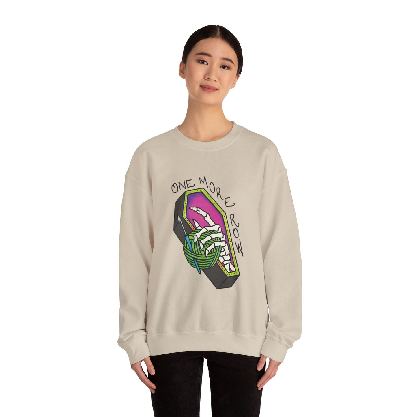 One More Row Crewneck | Cozy Sweatshirt for Yarn Lovers