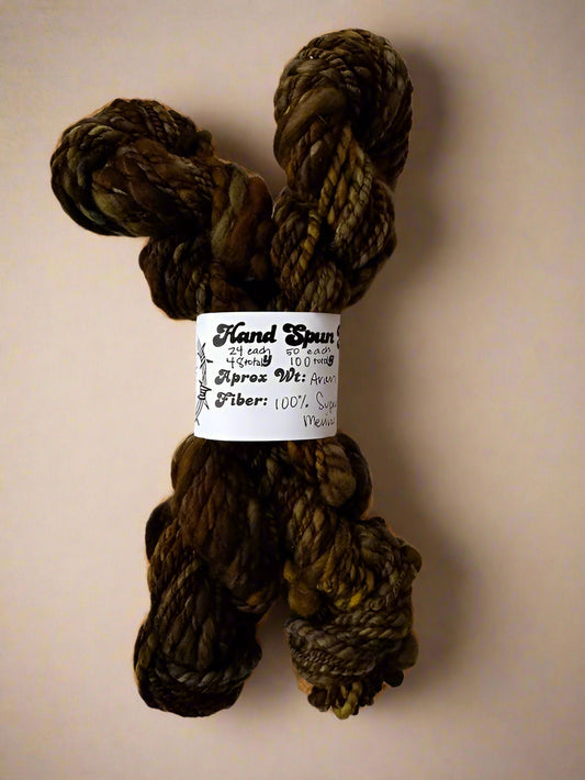 Hand Spun Clay Yarn | Aran Weight Superfine Merino