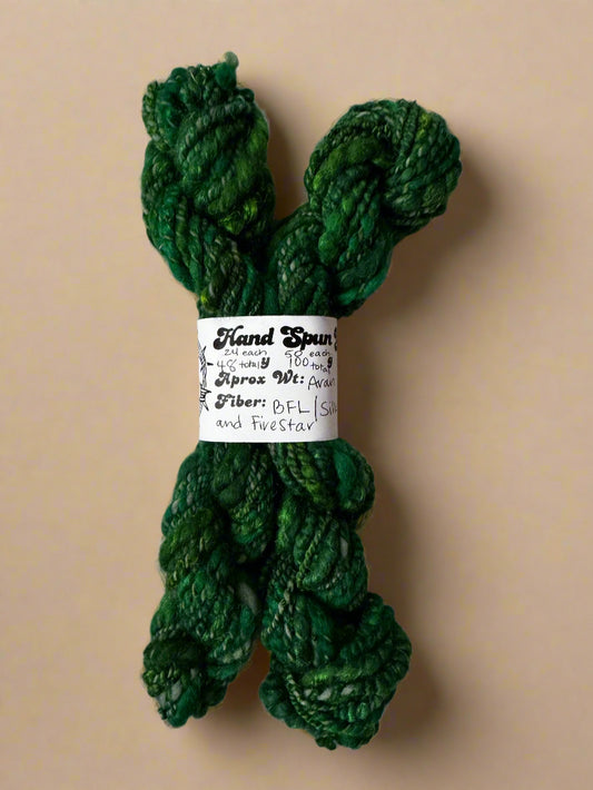 Hand Spun Emerald City Yarn | Unique Hand-Dyed Wool