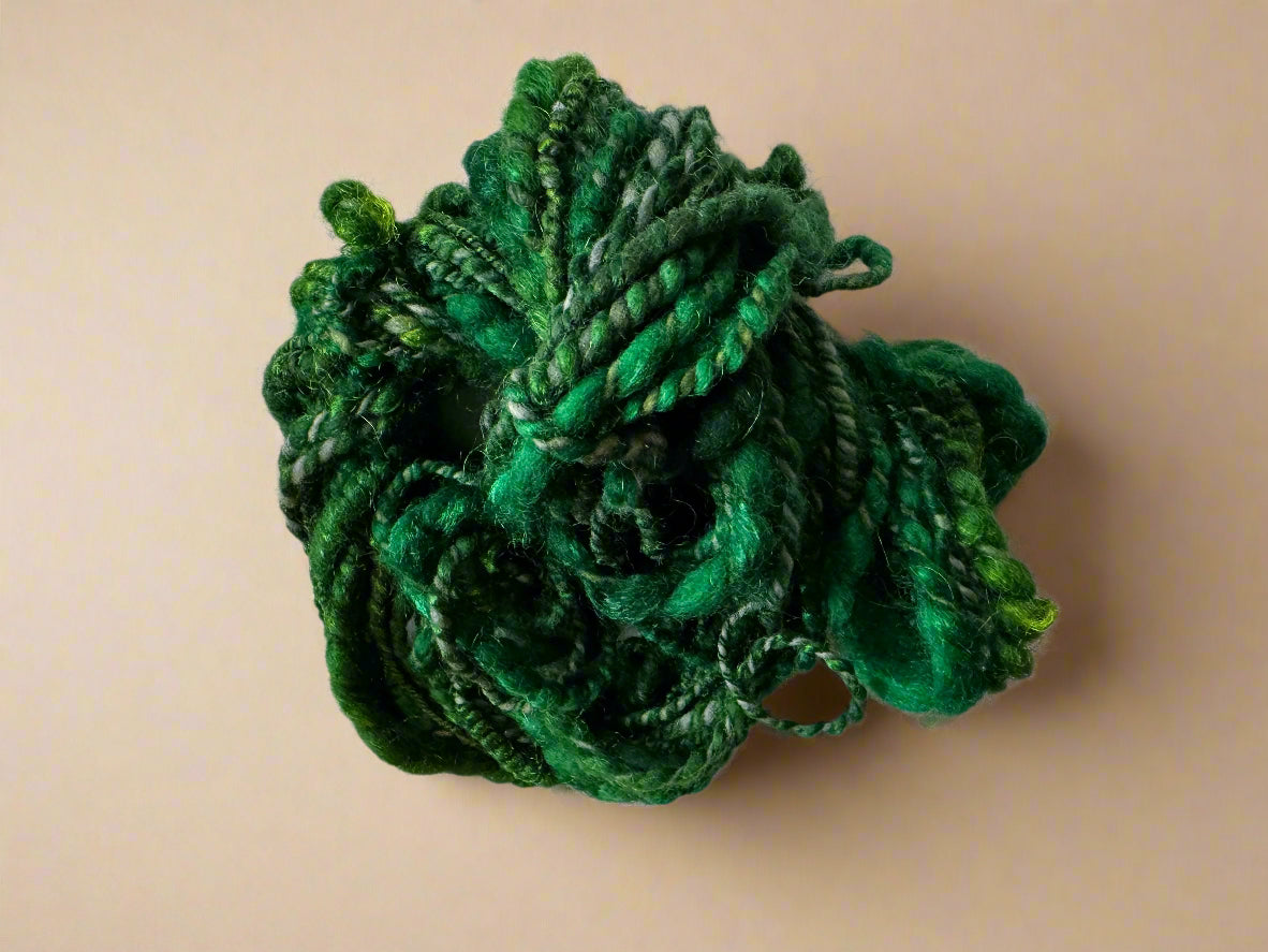 Hand Spun Emerald City Yarn | Unique Hand-Dyed Wool