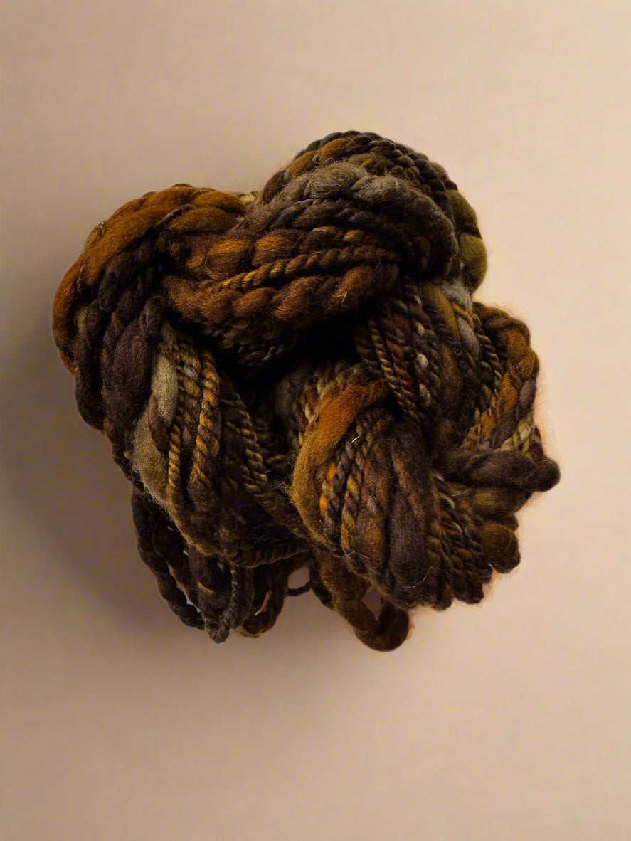Hand Spun Clay Yarn | Aran Weight Superfine Merino