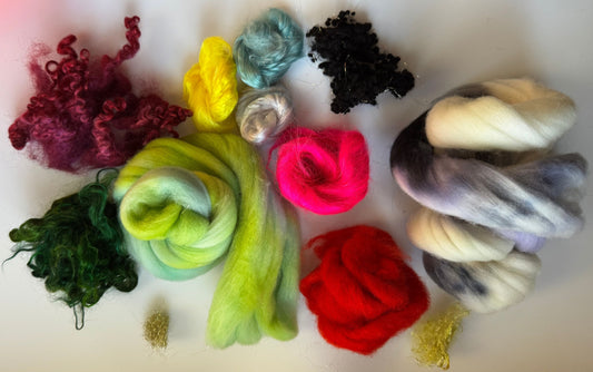 Fiber Mix-in Variety Box | Unique Textures for Spinning & Felting