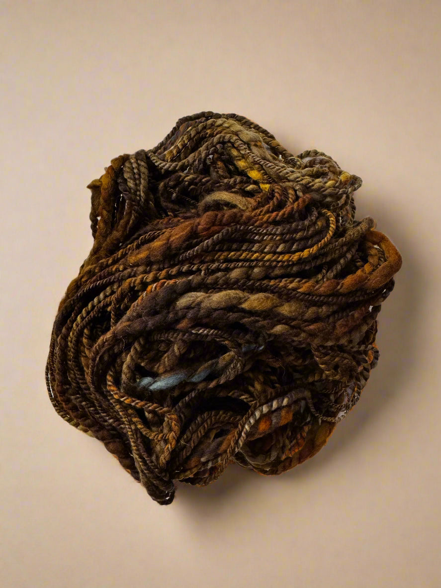 Hand Spun Clay Yarn | Aran Weight Superfine Merino