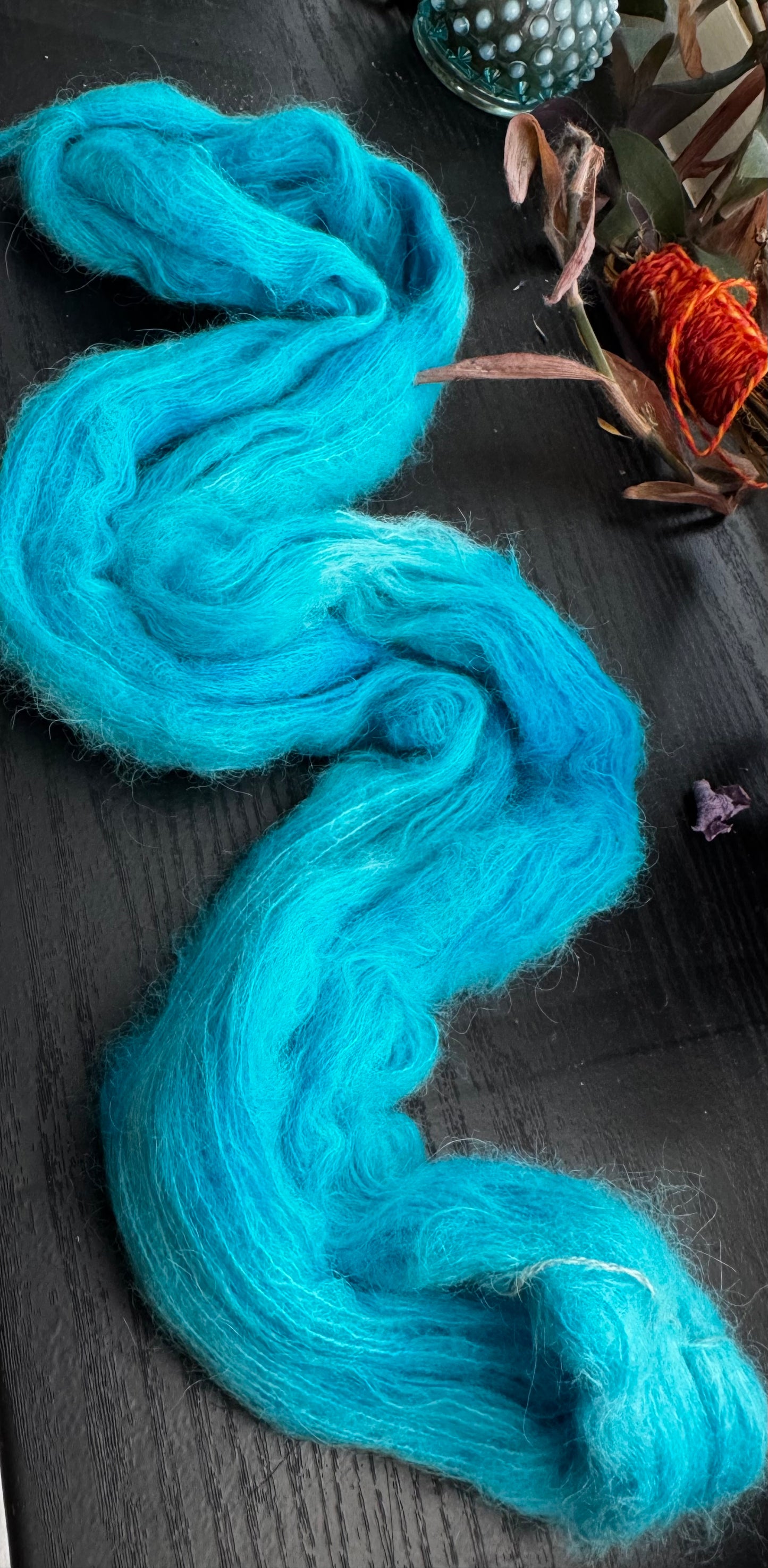 Fluffy Suri Alpaca silk mini hanks