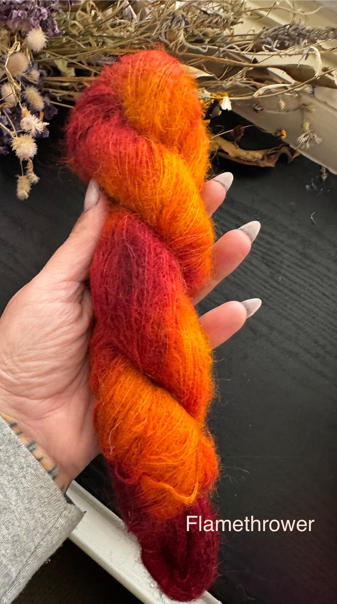 Fluffy Suri Alpaca silk mini hanks