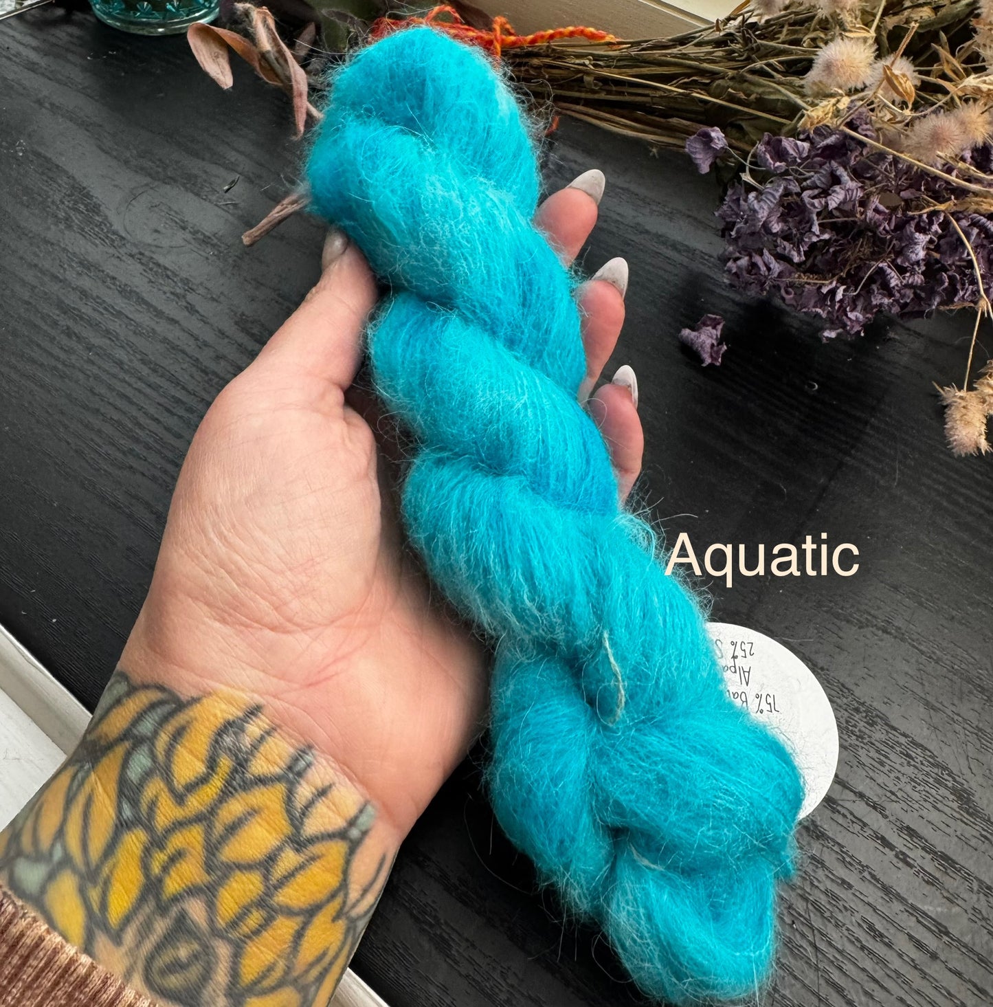 Fluffy Suri Alpaca silk mini hanks