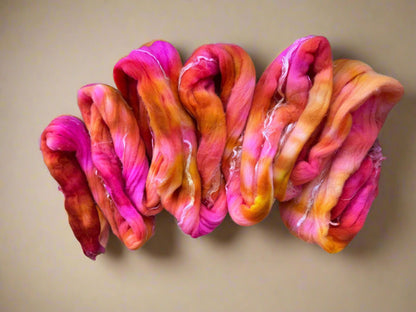 Hand-Dyed Fiber Braids | Soft & Vibrant Spinning Fiber