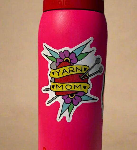 Yarn Mom Sticker | Cute Vinyl Decal for Knitters & Crocheters