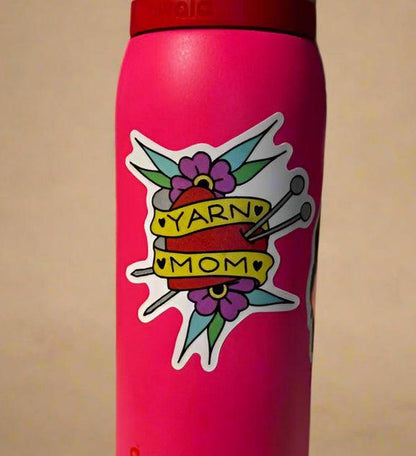 Yarn Mom Sticker | Cute Vinyl Decal for Knitters & Crocheters