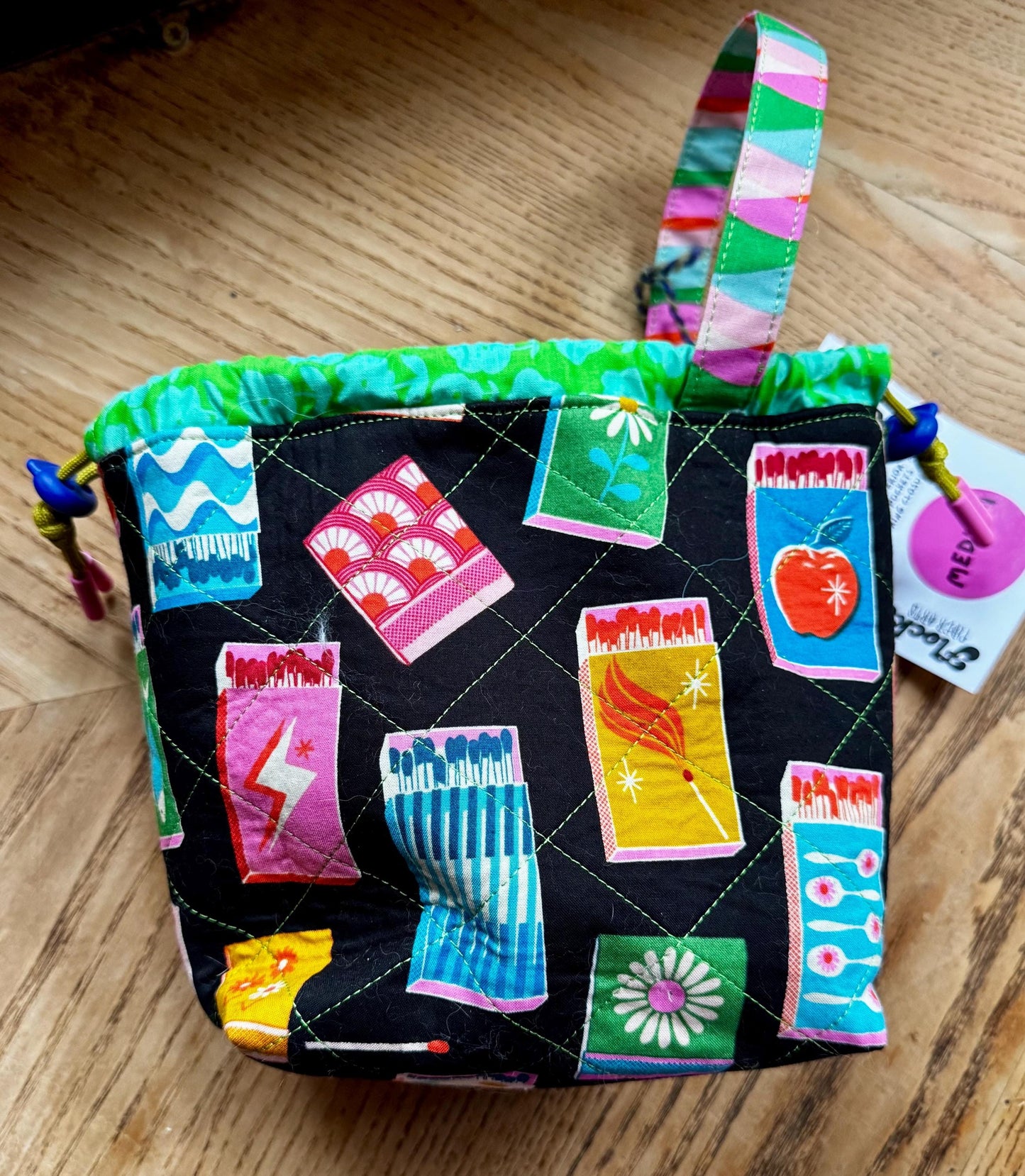 Made 2 order* Handmade quilted knitting or crochet project bag and yarn bowl