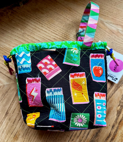 Made 2 order* Handmade quilted knitting or crochet project bag and yarn bowl