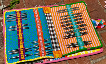 Handmade interchangeable knitting needle case US size 000-15 for Chiaogoo or similar
