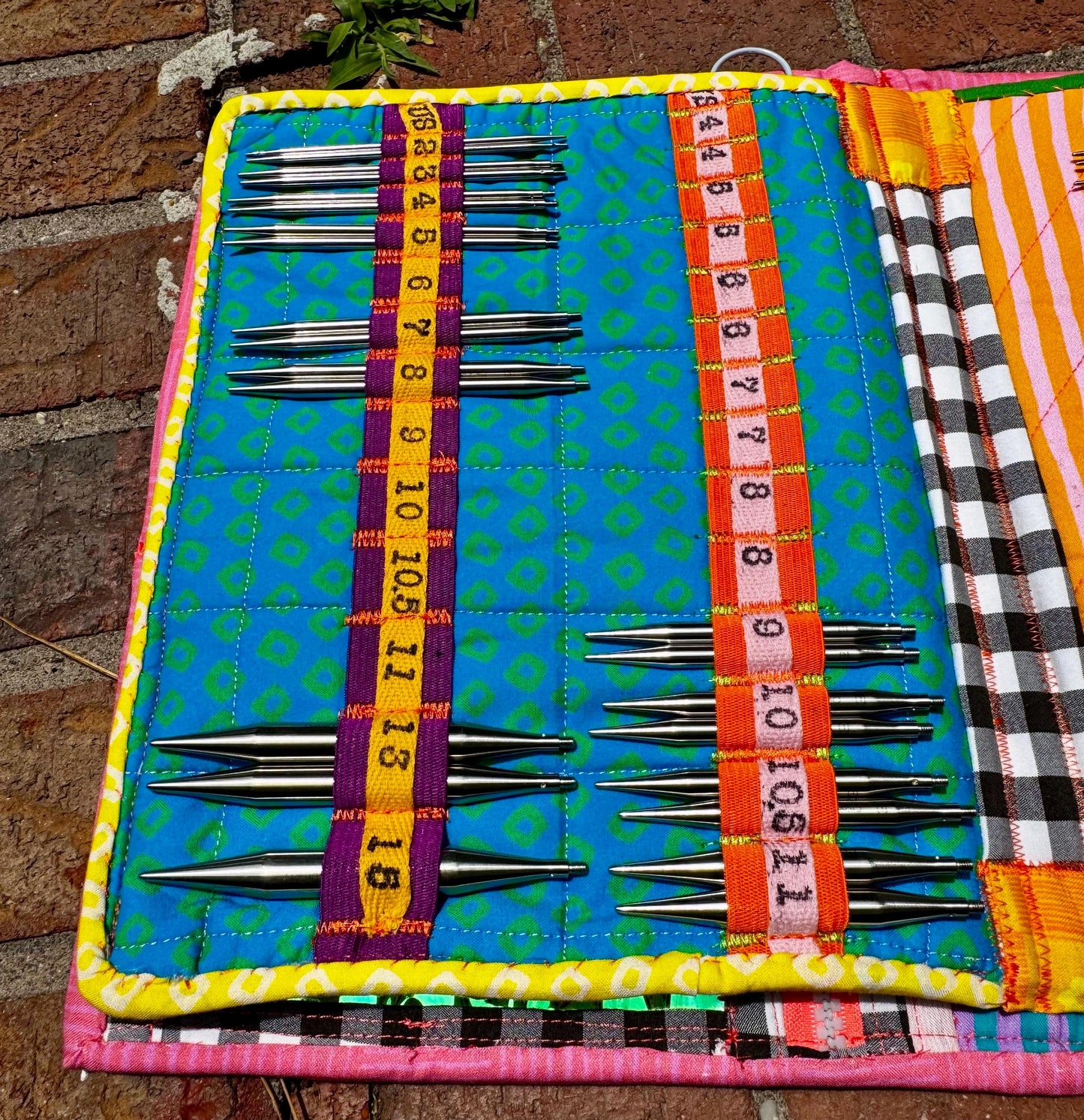 Handmade interchangeable knitting needle case US size 000-15 for Chiaogoo or similar