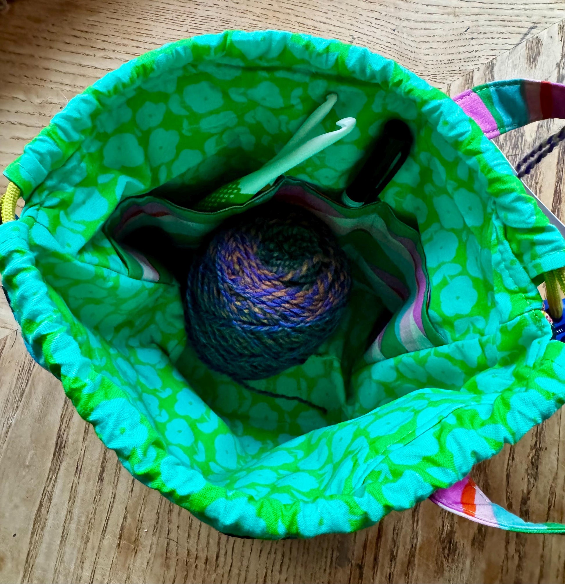 Made 2 order* Handmade quilted knitting or crochet project bag and yarn bowl