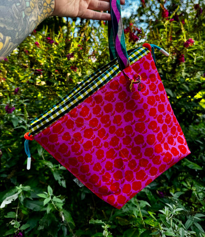 Ready 2 ship** Handmade quilted knitting or crochet project bag and yarn bowl