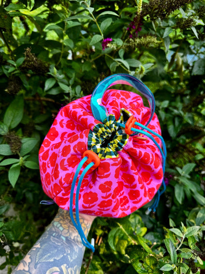 Ready 2 ship** Handmade quilted knitting or crochet project bag and yarn bowl