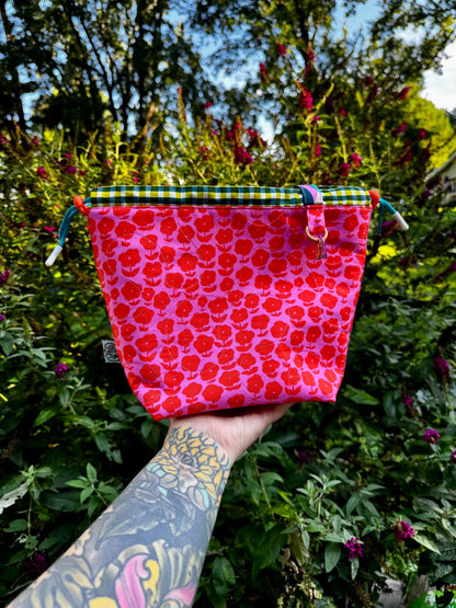 Ready 2 ship** Handmade quilted knitting or crochet project bag and yarn bowl