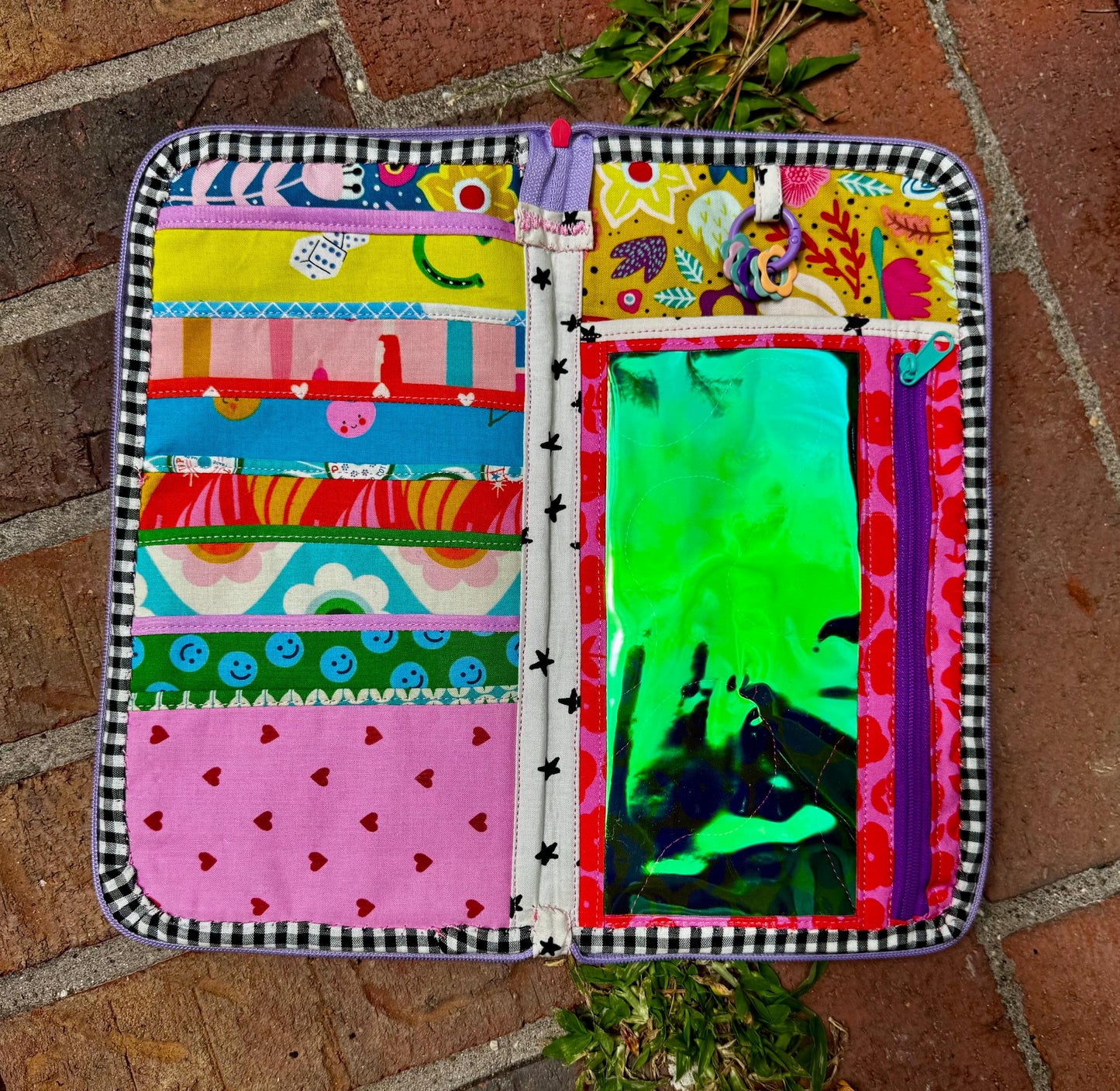 Handmade sock knitting needle organizer for 9” fixed circulars, dpns, and notions