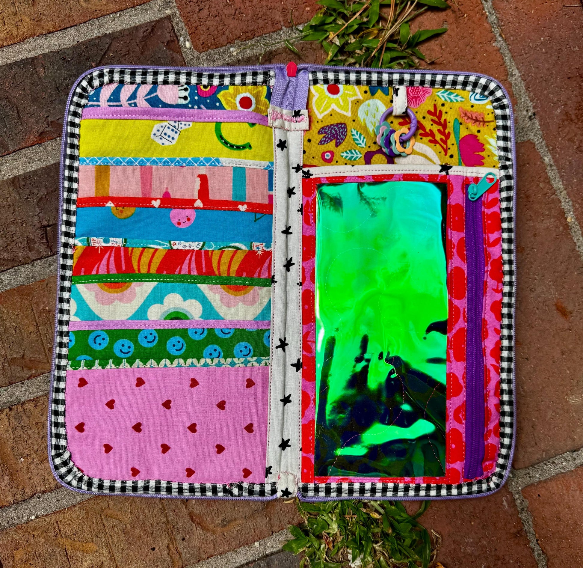Handmade sock knitting needle organizer for 9” fixed circulars, dpns, and notions