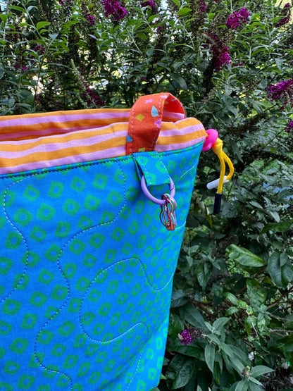 Ready 2 ship** Handmade quilted knitting or crochet project bag and yarn bowl