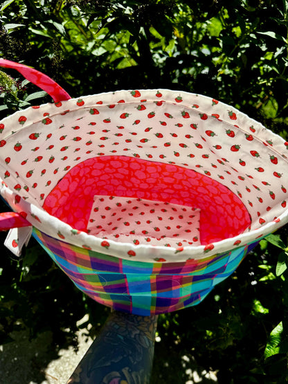 Ready 2 ship** Handmade quilted knitting or crochet project bag and yarn bowl