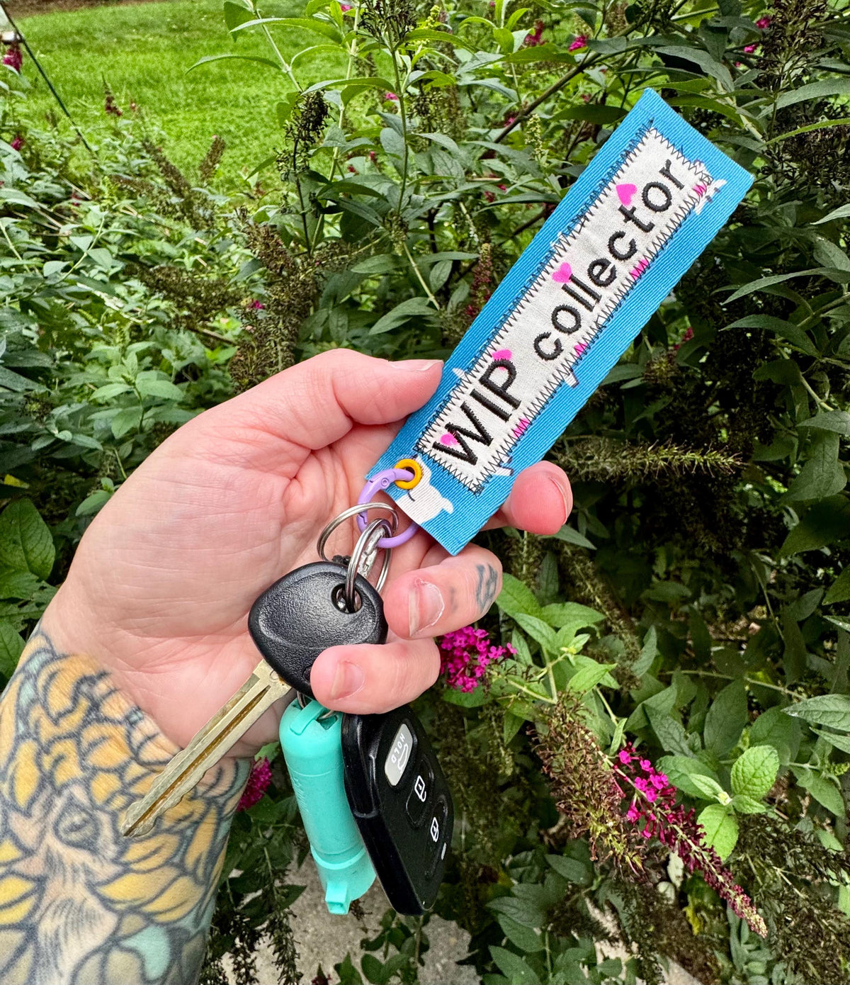 Knitting and crochet keychain or bag charm