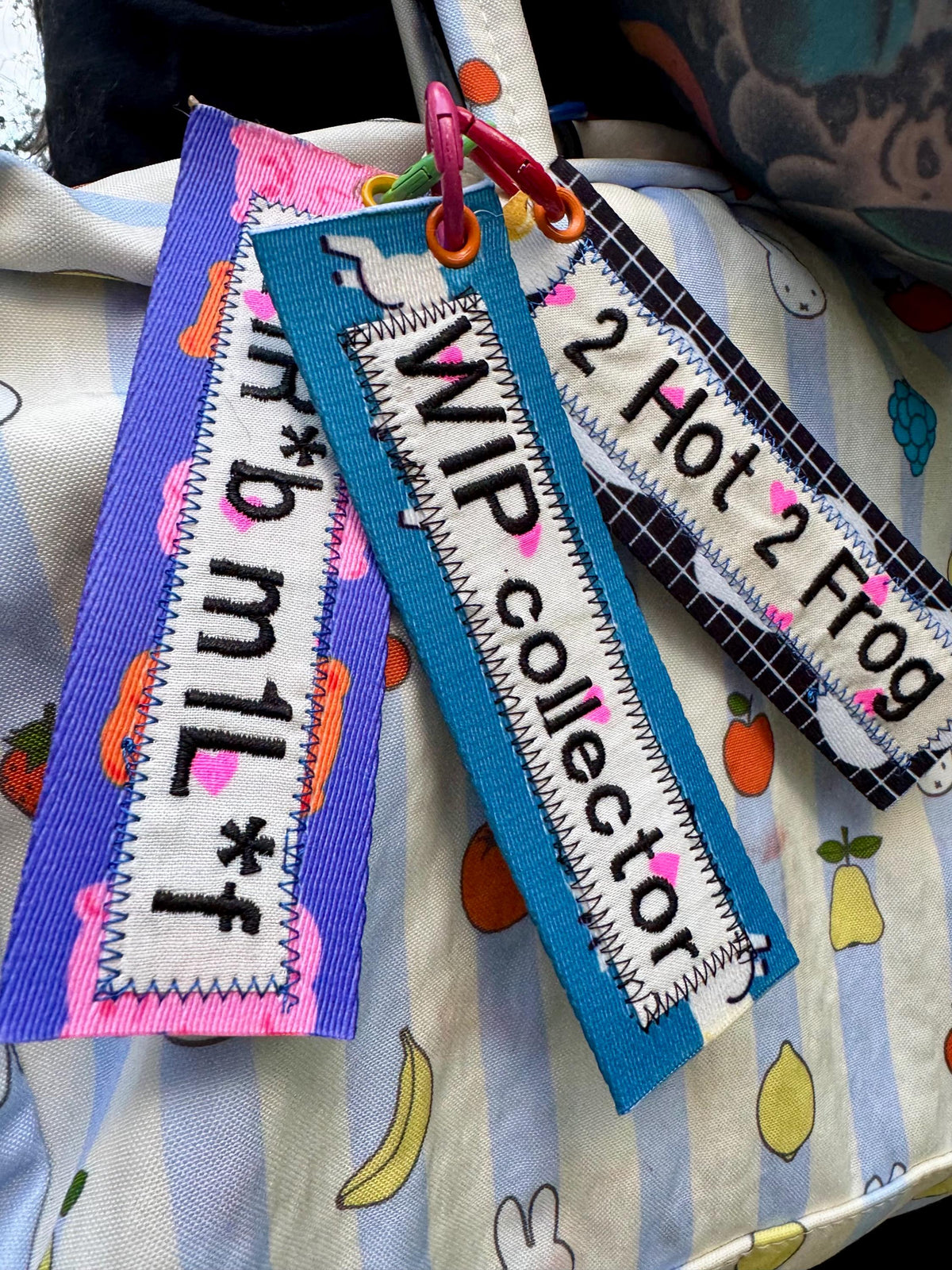 Knitting and crochet keychain or bag charm